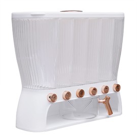 lkoewqzamx 22.05lbs Dry Food Dispenser, Dry Food Beans Dispenser, 6 Grid Beans Grains Storage, W/Rice Hopper, Removable Lid, For Store Flour, Sugar, Rice, Cereals, Nuts, Beans, Coffee