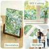 DARUITE Stained Glass Window Film, Green Leaf Pattern Window Film
