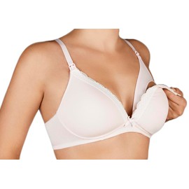 Selente Mummy Love Women's Cosy Nursing Bra without Underwire in Large Size Selection, Pink padded lace