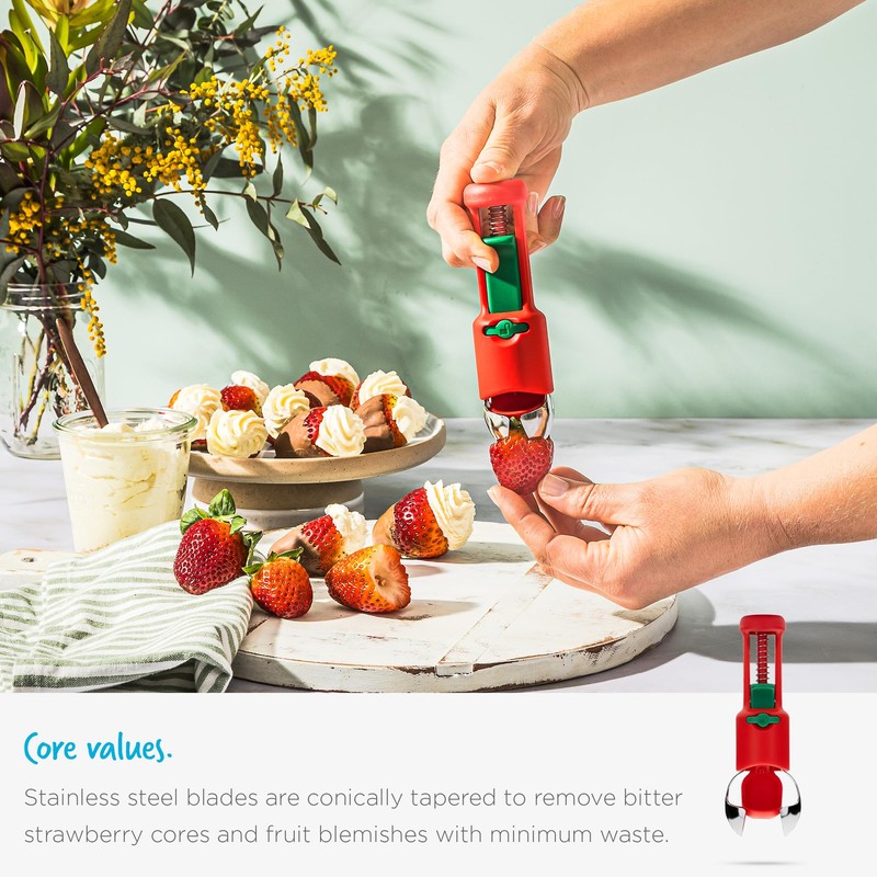 Dreamfarm Hullapit 3-in-1 Fast & Easy Strawberry Huller, Cherry Pitter