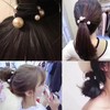 Coollooda Hair Rubber Pearl Stylish Set of 3 Black Hair