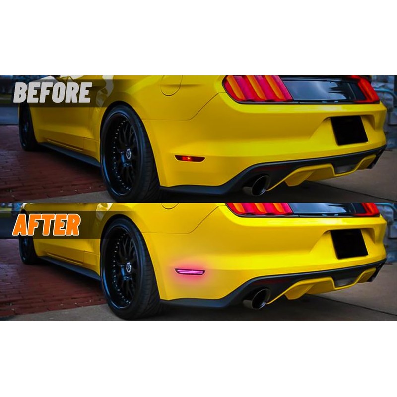 Bestview LED Side Marker Lights for Ford Mustang 2015-2023, Rear