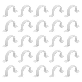 sourcing map 30Pcs PVC Pipe Straps, 50mm(2") Plastic Conduit Strap 2 Holes PVC Pipe Mounting Bracket for PVC Pipe Conduit and Cables, White