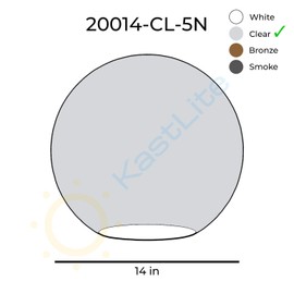 KastLite 14" Clear Acrylic Lamp Post Globe | Smooth Textured with 5.25" Neckless Opening | Manufactured in the USA