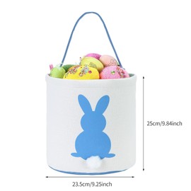 OneCut OneCut Easter Bunny Basket Bags, Easter Bunny Bags with Fluffy Tail, Easter Bunny Bags Children, Easter Basket Carry Bags, Easter Baskets for Kids Egg Hunt, Party Decoration, Toys (Blue)