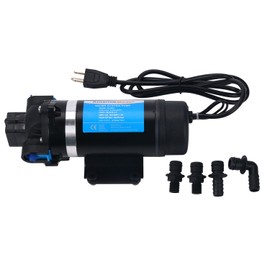 Amarine Made AC 110V Self Priming Water Pressure Pump,Fresh Water Washdown Pump 160PSI/11bar 7LPM AMPS:0.8A MAX.AMPS:1.5A Diaphragm Pump For Caravan/RV/Boat/Marine (DP-160S)