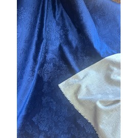 Damask Embossed Velvet Upholstery Drapery Fabric (Royal)