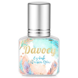 Eyelash Extension Glue, Davocy 10 ml Extra Strong Eyelash Extension Glue for Professional Use, 1-2 Sec Dry Time, 6-8 Weeks Retention, Latex Free Black Adhesive Supplies for Sensitive Eyes. 10ml 0.34OZ