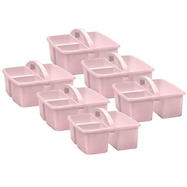 Teacher Created Resources Blush Plastic Storage Caddy, Pack of 6