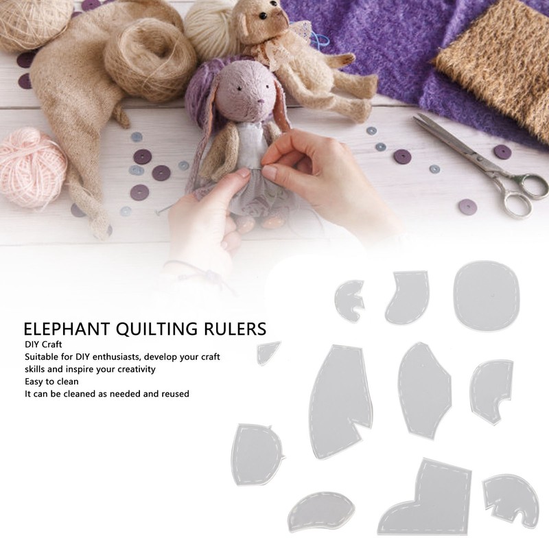 11pcs Elephant Template Ruler Set Acrylic Quilting Template Cutting Set