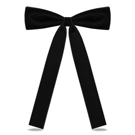 LJBFNN Bow Tie for Women, Western Velvet Ribbon Bow Tie, Colonel Adjustable Bowtie for School Uniform Shirt Wedding (black)