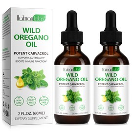 Organic Oregano Oil Liquid Drops, Natural Herbal Supplement with Oil of Oregano Drops, Immune, Digestive Support & Energy, Non-GMO, Gluten Free, 2 FL OZ
