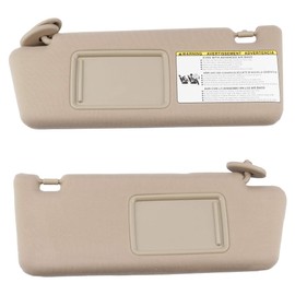 Dasbecan Left Driver & Right Passenger Side Sun Visor Compatible with Toyota Tacoma 2005-2012 2013 2014 2015 (Beige)