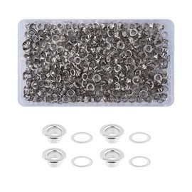 Zythrem 5mm Silver Grommets Eyelets 200 Sets Metal Grommets with Washer Grommets Kit Barrell Eyelets Eyelets Brass Grommets Eyelets Kit for Fabric Leather Crafts Making DIY Sewing Canvas