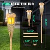 Evelynsun Solar Outdoor Lights, Solar Torch Lights Outdoor Flickering Flame,