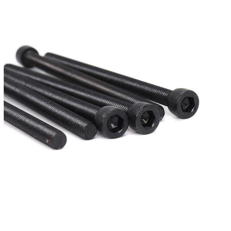 binifiMux 6pcs M6 x 100mm Full Thread Black Hexagon Socket