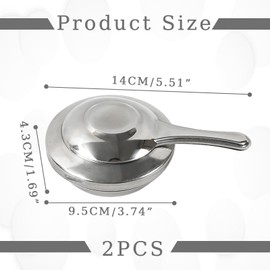 AONAYO Pack of 2 Fondue Burners, Alcohol Fuel Paste Fondue, Mini Equipment Fuel Paste, Stainless Steel Fuel Paste for Warming Containers, Suitable for Outdoor Camping, Picnics, Cooking, Grilling, Size