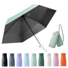 Wydexint Small Umbrella, Portable Folding Umbrella, Mini Travel Umbrella, Lightweight Travel Umbrella, Pocket Umbrella, UV-Foldable with Capsule Box, Travel Waterproof and Windproof for Men and Women,