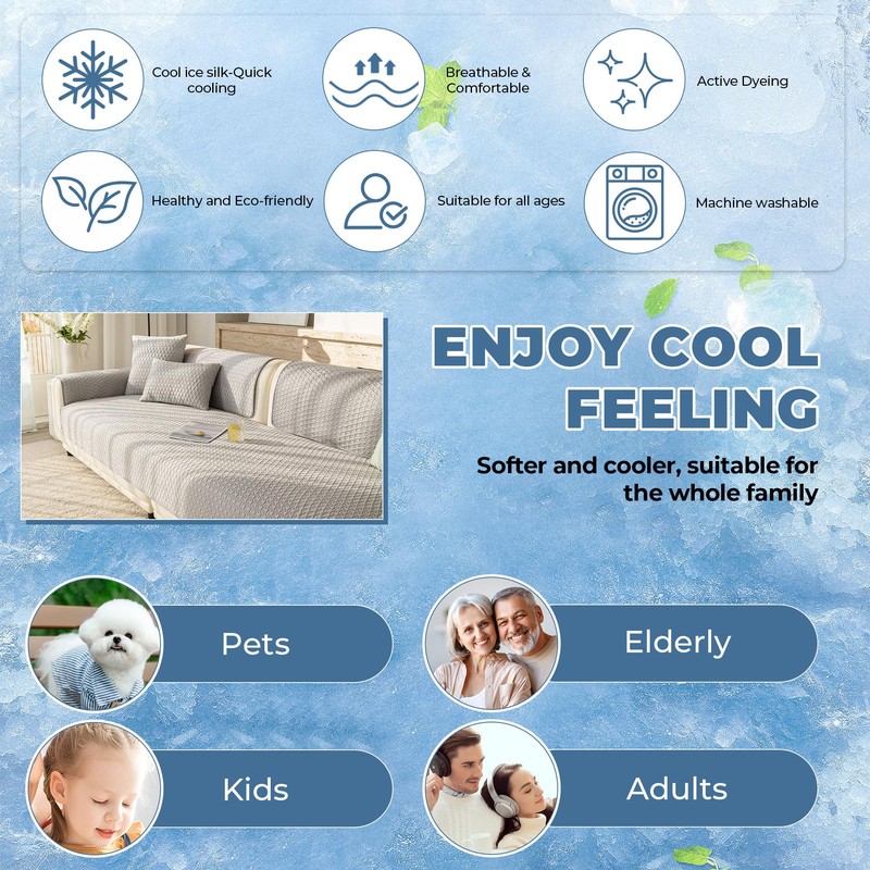 OTOB Cooling Couch Covers for 3 Cushion Couch Sofa Pet