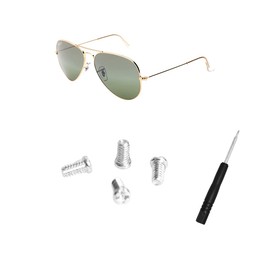 Replacement Silver Screws for Aviator RB3025 3025 Sunglasses Repair Kit (Set of 4),Screwdriver