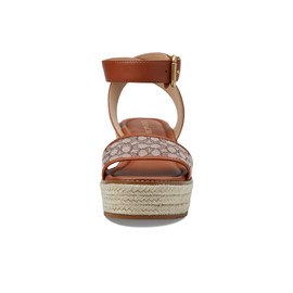 COACH Women's Katherine Micro Signature Jacquard Espadrille Loafer, Cocoa/Burnished Amber, 9