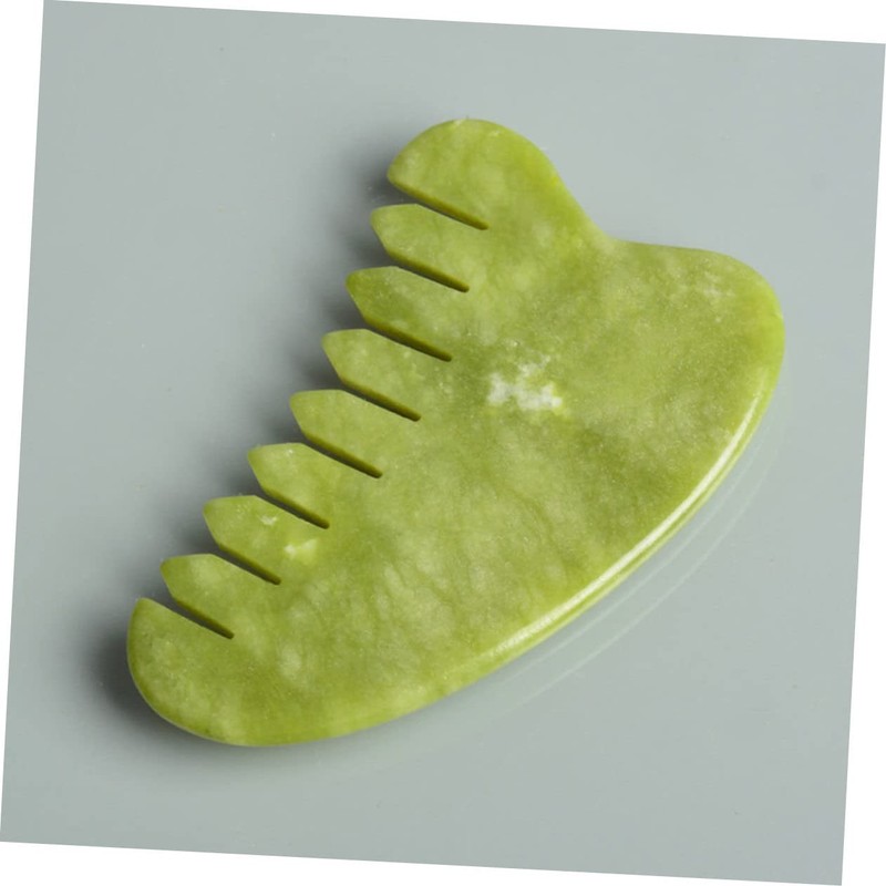 Outanaya Multi-functional Jade Comb Massage Tool Scalp Brush Gua Sha