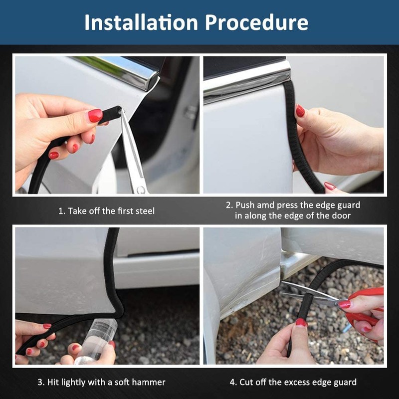 Firlar Car Door Edge Guards 16.4ft(5M) Rubber U Shape Edge