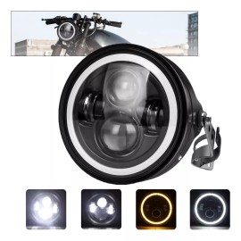 BOBOJIIIER Faro De 7 In Con Carcasa Y Soporte Para Moto Universal