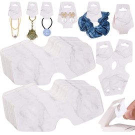 200PCS Bracelet Cards,Necklace Cards,Keychain Display Cards,Hair Band Cards,Self Adhensive Fold Over Jewelry Packaging (Mable, 1.8x4.7 inches)