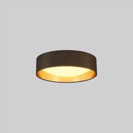 EGLO Orme 16 in. Flush Mount Ceiling LED Dimmable Light Fixture for Living Room, Bedroom, Hallway, Black/Gold