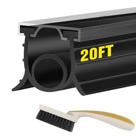 Garage Door Seals Bottom Rubber, 3-Sided Weatherproof Seal, Three Layers of Protection Available. Garage Door Bottom Seal 20 Ft, Garage Door Bottom Weather Seal. Easy to Install (Black)