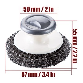 4 depuradores de lana de acero inoxidable con asa, suministros de limpieza para ollas, sartenes, parrillas, platos