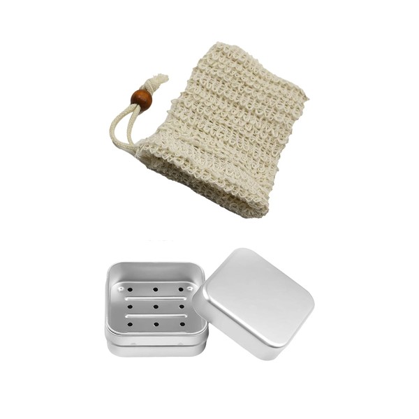Soap Box Soap Bag Set, Moisture Resistant Aluminium Soap Dishes