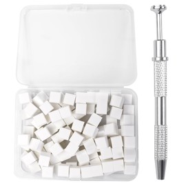 Namvo 100pcs Mini Nail Sponges with Metal Grip - Ideal for Gradient Nail Art Patterns, Memory Foam, Squeezes Firmly, Does Not Deform, for Professional and DIY