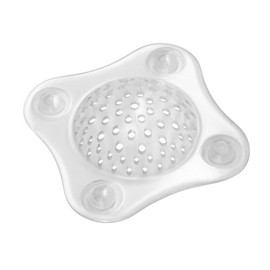 iDesign Bathroom Shower Drain Cover, Hair Catcher - Clear
