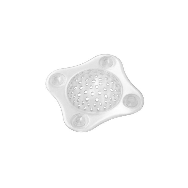 iDesign Bathroom Shower Drain Cover, Hair Catcher - Clear