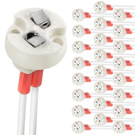 DiCUNO G4, GU5.3 Bi-Pin Ceramic Base Socket, MR16, MR11 Halogen Incandescent LED Bulb Holder Wire Connector (24pcs)