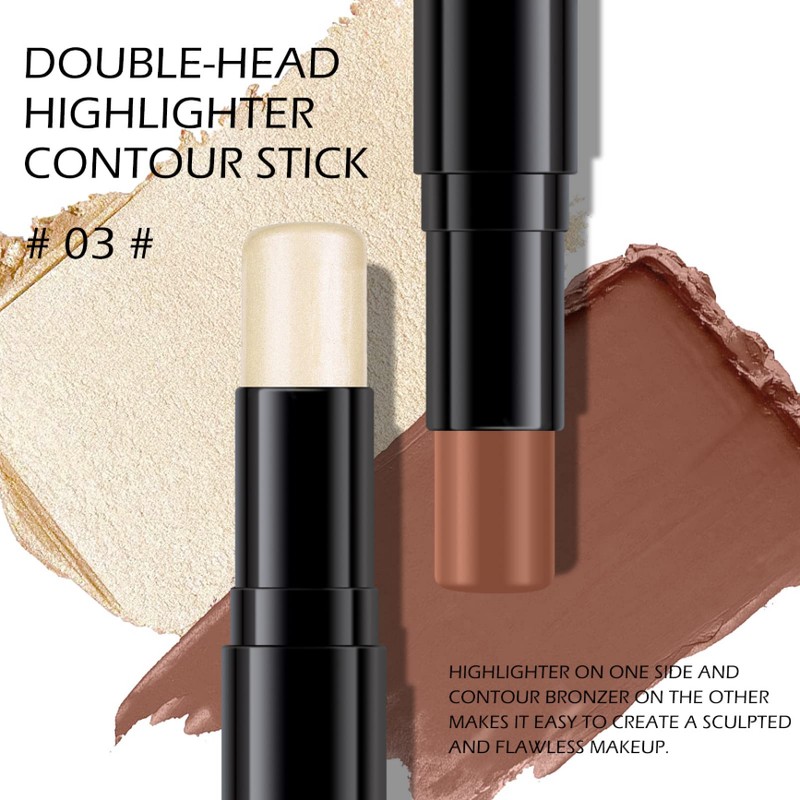KYDA 2 Colors Highlighter Contour Stick, Shimmer Pearl Highlighter Finish,