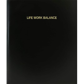BookFactory Life Work Balance Log Book/Journal/Logbook - 120 Page, 8.5''x11'', Black Hardbound (XLog-120-7CS-A-L-Black(Life Work Balance Log Book))