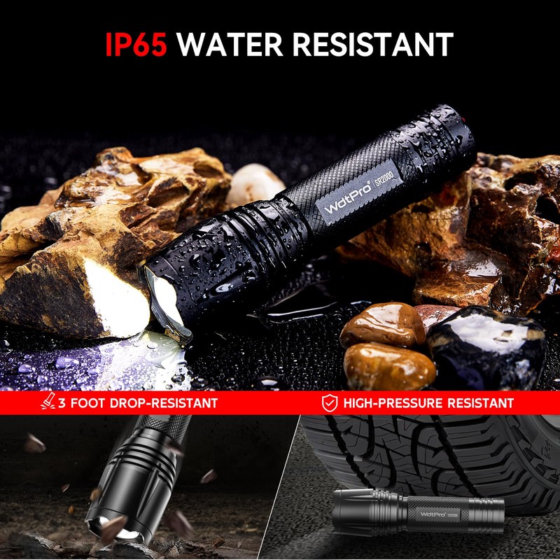 WdtPro LED Flashlight High Lumens SR2000 Pro - 2 Pack