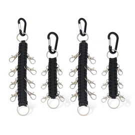 SUPERFINDINGS 4Pcs 2 Styles Cheer Bows Holder Handmade Paracord Keychain Braided Rope Keychain Paracord Keychain Umbrella Cord Keychain for Outdoor Skydiving Camping Hiking Backpack Holder