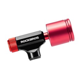 ROCKBROS CO2 Fahrradpumpe Minipumpe für Presta & Schrader Ventile Kartuschenpumpe Schnelles Aufpumpen Von Fahrradreifen für Fahrrad, Rennrad MTB Keine Kartusche mit Barometer