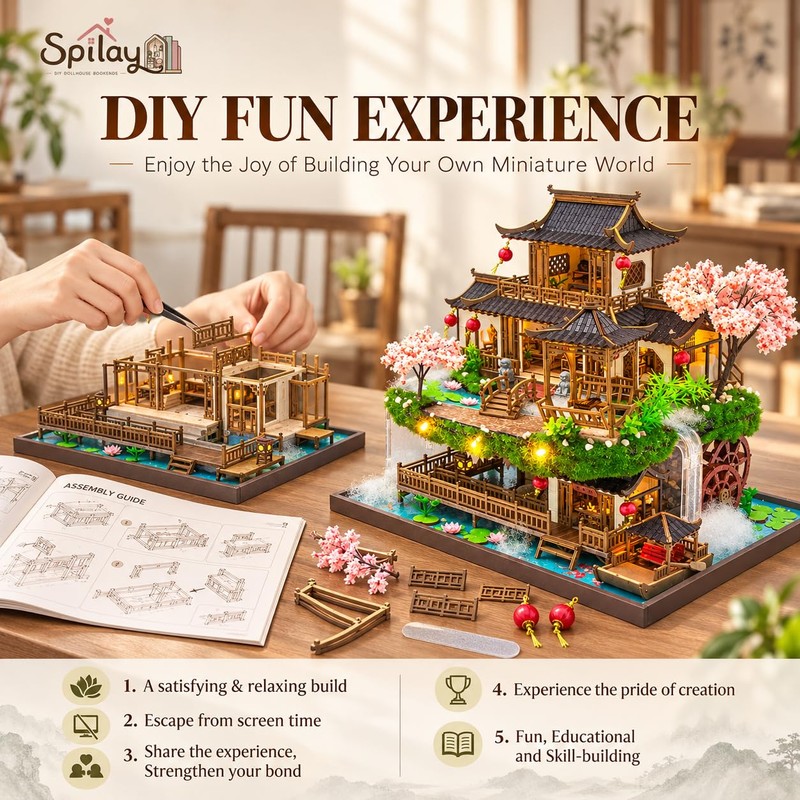 Spilay DIY Miniature House Kit for Adults, Fairyland Miniature Dollhouse
