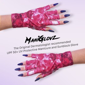 ManiGlovz Gel Nail Manicure Anti-UV and Sunblock Protection Shield Gloves - Water Resistant UV Gloves for Gel Manicures to use with UV and LED Dry Lamps (Nailed It Print)