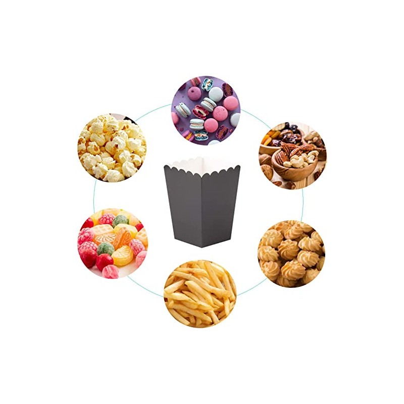 Ainmto 24PCS Navy Blue Popcorn Boxes Mini Paper Popcorn Containers