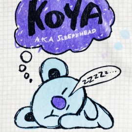 Marushin BT21 Face Towel, Color Sketch_KOYA 5785018900 Characters, 100% Cotton, Antibacterial, Odor Resistant