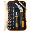 TOOLMAK 61pcs Ratcheting Screwdriver Set,Socket Set,Precision Screwdriver Bit Set with