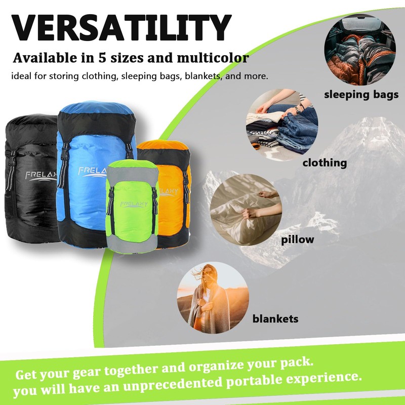 Frelaxy Compression Sack, 40% More Storage! 11L/18L/30L/45L/52L Compression Stuff Sack,