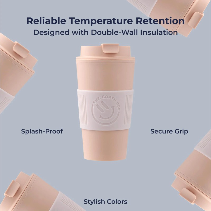 SassyCups Reusable Coffee Cup - Pink, 16 oz