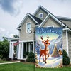 BlissYard Christmas Reindeer Garden Flag 12x18 Inch Red Nose Rudolph